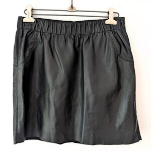 Vero Moda Faux Leather Black Mini Skirt In Size Large